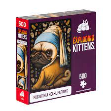 Exploding Kittens -- Pug with a Pearl Earring (500-piece Puzzle)