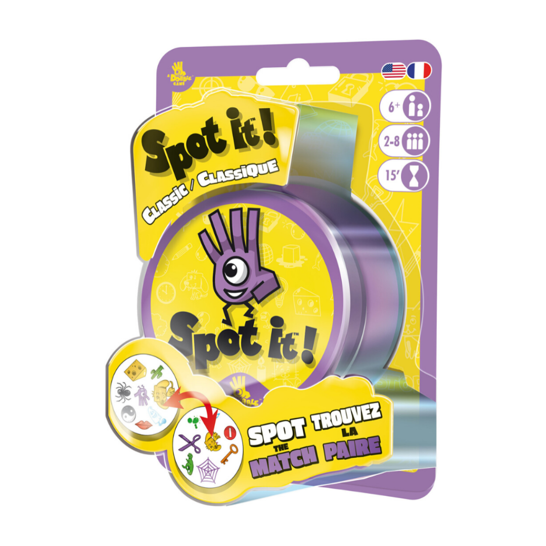 Spot it!, a game of lightning-fast choices for a group of two to eight players.