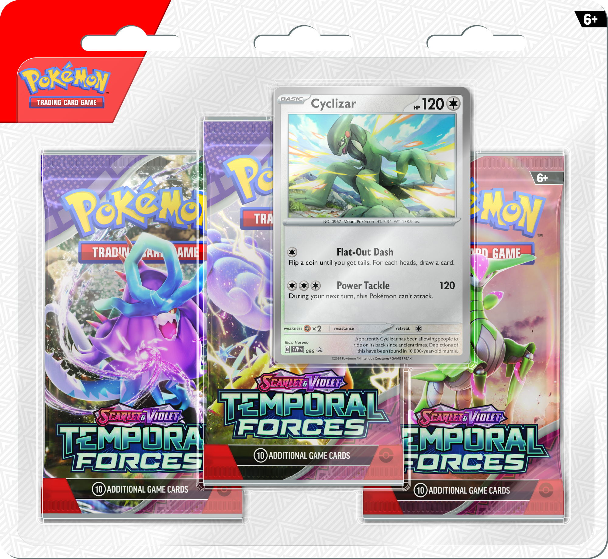 Pokemon Scarlet and Violet Temporal Forces Cyclizar 3 Pack Blister