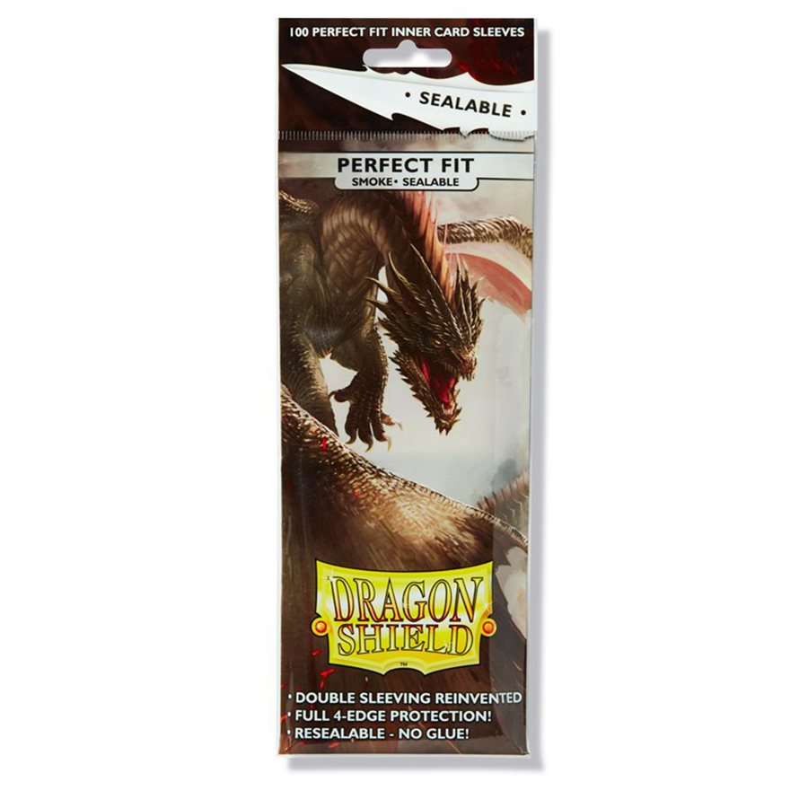 Dragon Shield Card Sleeves - Smoke (Sealable Perfect Fit, 100ct)