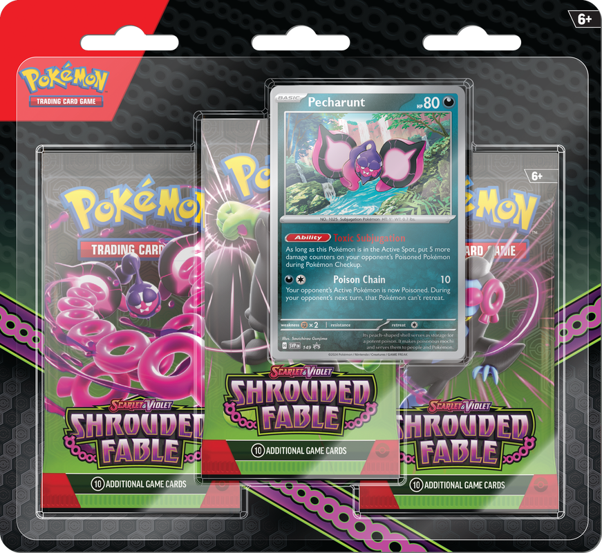 Pokemon Shrouded Fable Pecharunt 3 Pack Blister