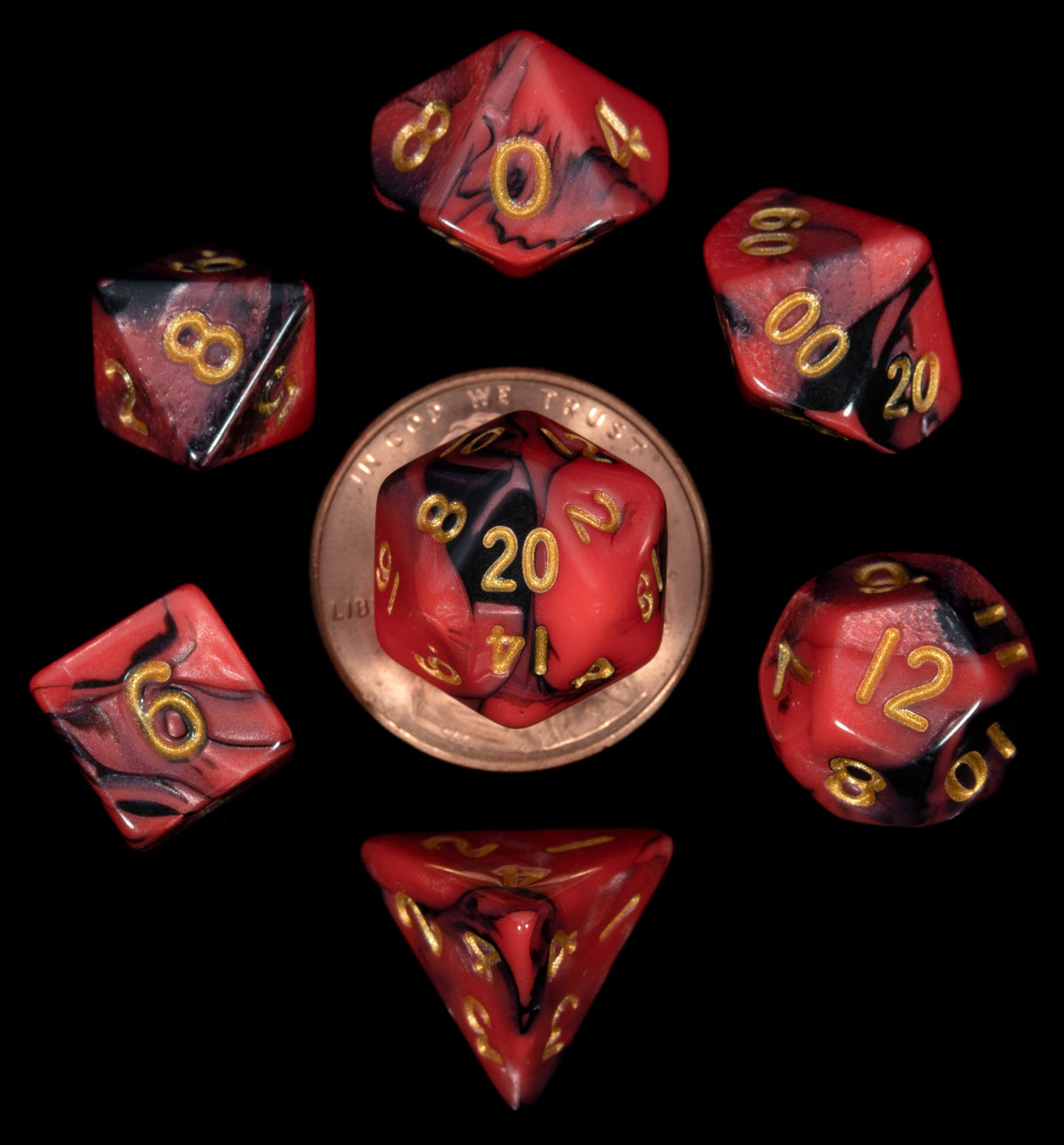 Dice: Metallic Dice Games -- Mini Polyhedral 7-piece Sets