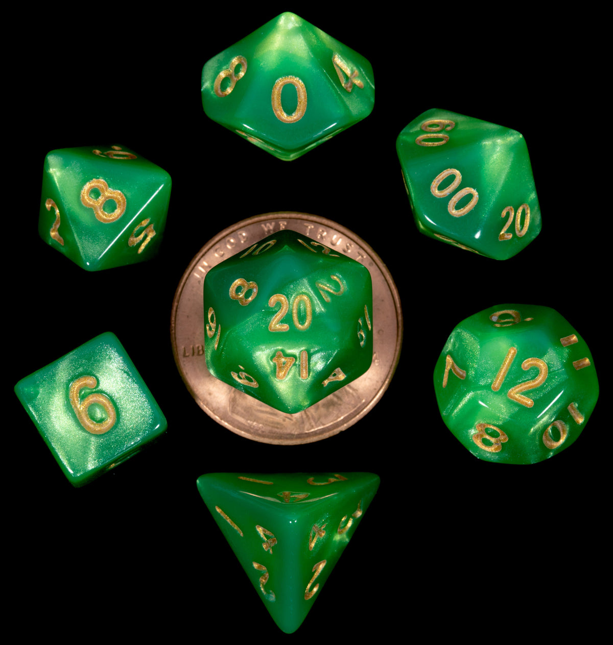 Dice: Metallic Dice Games -- Mini Polyhedral 7-piece Sets