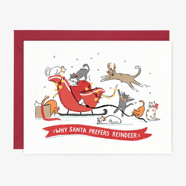 Santa Prefers Reindeer Card