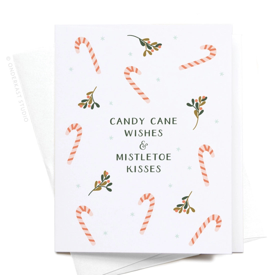 Candy Cane Wishes & Mistletoe Kisses Greeting Card