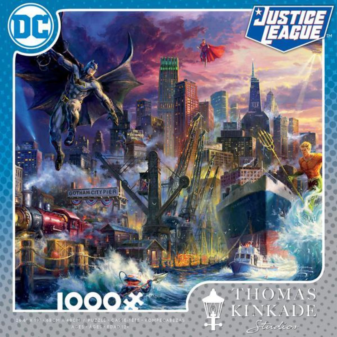 Assorted Justice League Puzzles, by Thomas Kinkade (1000 pieces)
