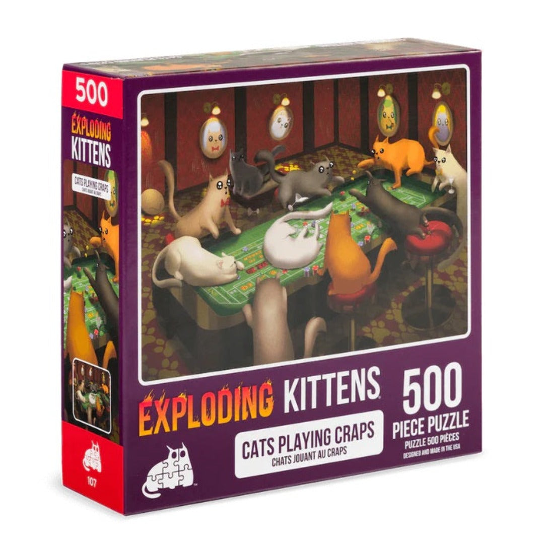 Exploding Kittens -- Cats Playing Craps (500-piece Puzzle)